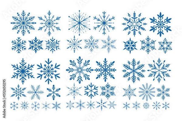Obraz Snowflake Vector Collection  Winter Holiday Decorative Elements