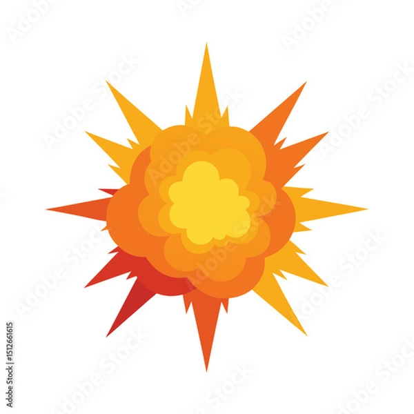Fototapeta Cartoon explosion vector on white background