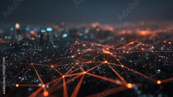 Fototapeta The 5G wireless network facilitates high-speed internet, cloud computing, and cutting-edge connect diagram technology for efficient data storage and synchronization services online, including