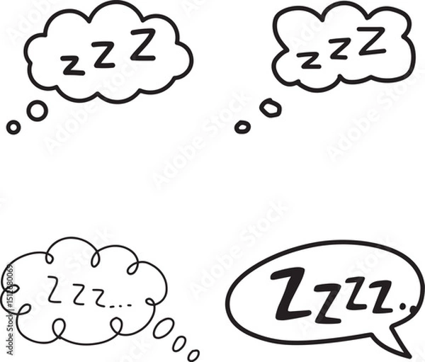 Obraz Sleep zzz doodle icon set.