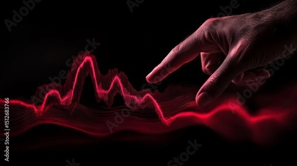 Fototapeta Growth and success are illustrated by a hand drawing an upward trending bar graph in chalk on a dark background