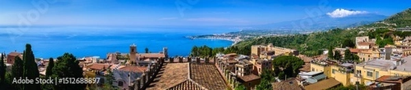 Obraz A panoramic view of Taormina and Mount Etna