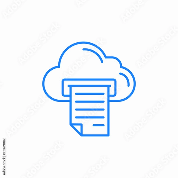 Fototapeta cloud print document icon sign vector