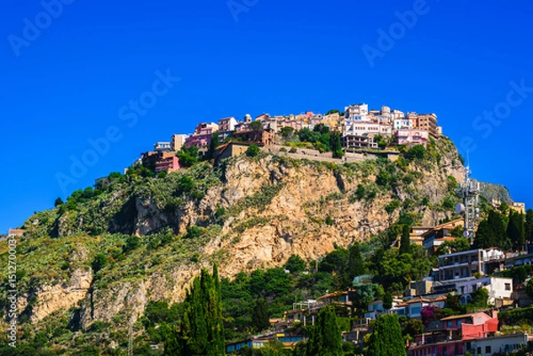 Obraz A stunning view of Castlemola from Taormina