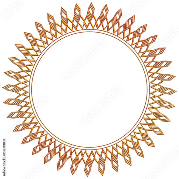 Fototapeta round frame with sun
