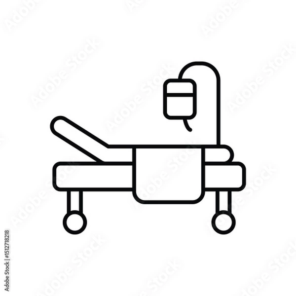 Fototapeta Hospital Bed  Icon vector