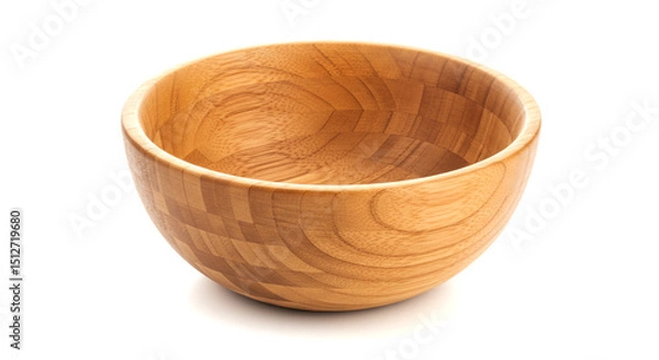 Obraz An empty wooden bowl on a white background