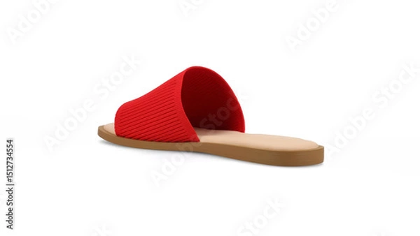 Obraz Stylish red slide sandal with a modern design perfect for summer wear and casual outings