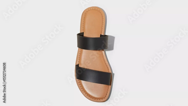 Obraz Stylish black slide sandal designed for comfort and casual wear during summer months