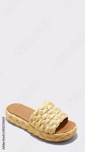 Obraz Stylish woven sandals perfect for summer outings and casual beach days in warm weather