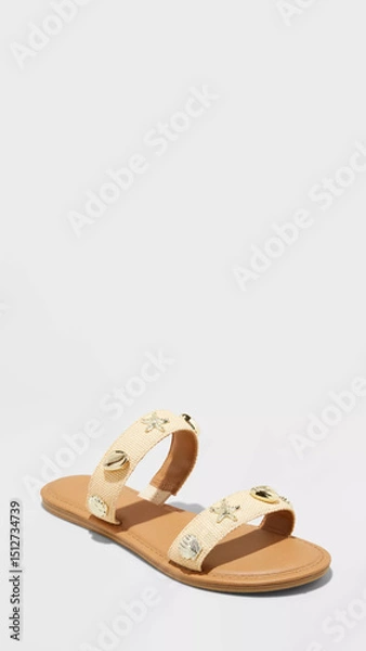 Obraz Stylish sandals perfect for casual summer outings at the beach or park during a sunny afternoon