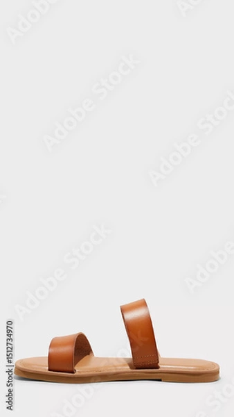 Obraz Stylish brown leather sandals perfect for summer outings and beach activities