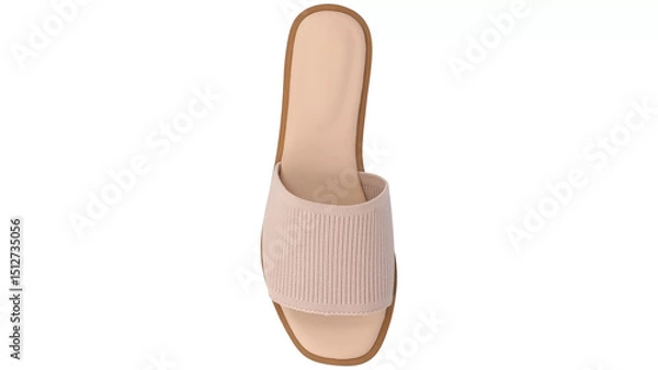 Obraz Stylish tan slip-on sandal designed for comfort and versatility, suitable for casual outings and summer wear