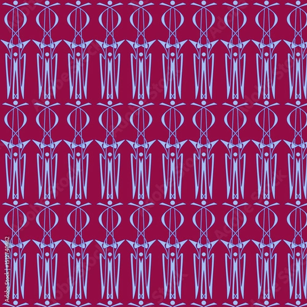 Fototapeta Seamless pattern of complex curving intertwining lines in the Art Nouveau style.eps
