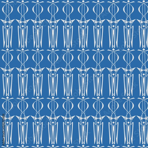 Fototapeta Seamless pattern of complex curving intertwining lines in the Art Nouveau style