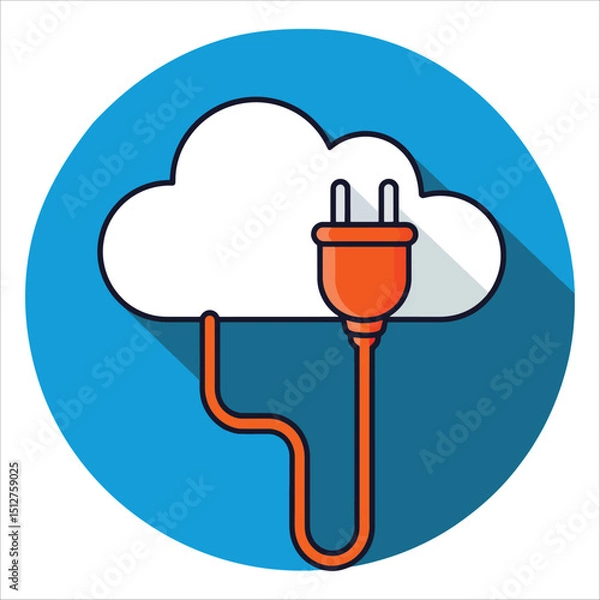 Obraz Vector icon of a cloud plugin, tech themed illustration ideal for apps and software. Great for digital services, web tools, and innovative design concepts.