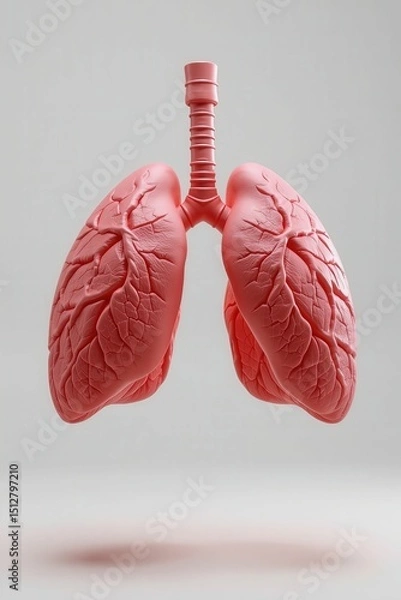 Obraz Detailed 3D model of healthy human lungs anatomical structure