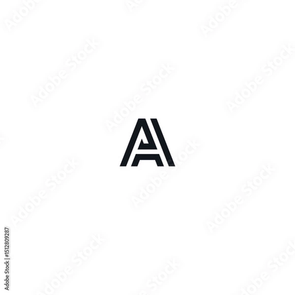Obraz AI logo icon flat vector design
