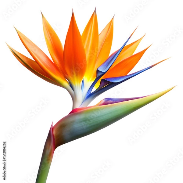 Obraz Bird of paradise flower isolated on white background