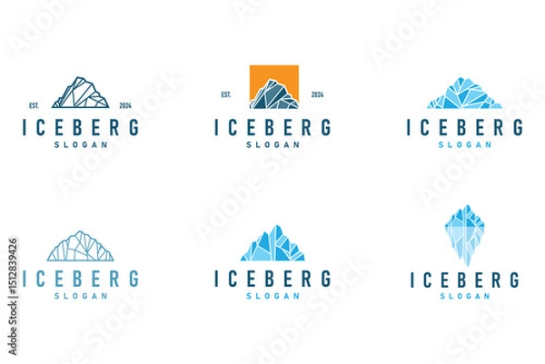 Obraz Set Bundle Collection Antarctic Cold Mountain Iceberg Logo Design, Simple Vector Template Symbol Illustration