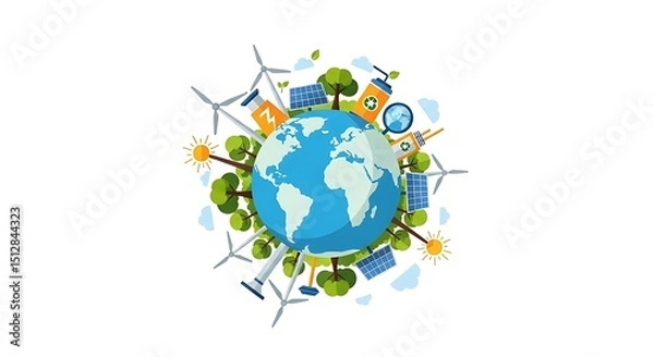 Fototapeta Sustainable Future Clean Energy Solutions for a Greener Planet