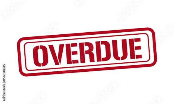 Obraz OVERDUE red stamp text vector, rubber stamp