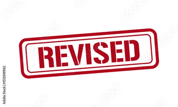 Obraz REVISED red stamp text vector, rubber stamp