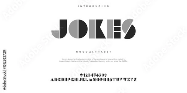 Fototapeta JOKES minimal abstract alphabet fonts. Typography  logo creative font. vector illustration