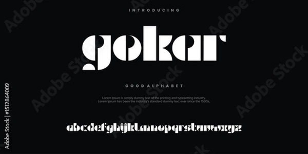 Fototapeta GOKAR minimal abstract alphabet fonts. Typography  logo creative font. vector illustration