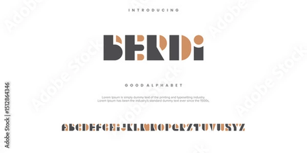 Fototapeta BERDI minimal abstract alphabet fonts. Typography  logo creative font. vector illustration