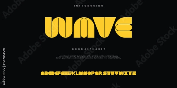 Fototapeta WAVE minimal abstract alphabet fonts. Typography  logo creative font. vector illustration