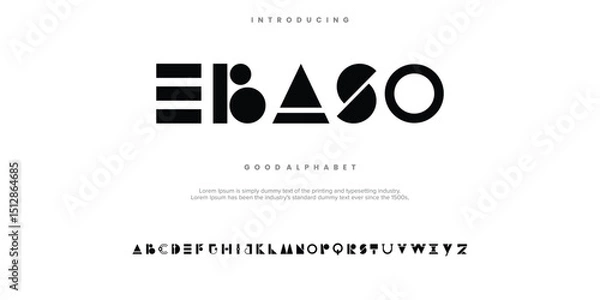 Fototapeta EBASO minimal abstract alphabet fonts. Typography  logo creative font. vector illustration