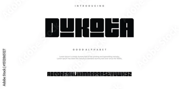 Fototapeta DUKOTA minimal abstract alphabet fonts. Typography  logo creative font. vector illustration