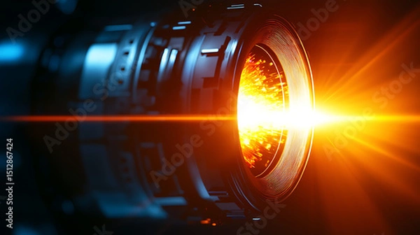 Fototapeta A bright light is coming out of a machine