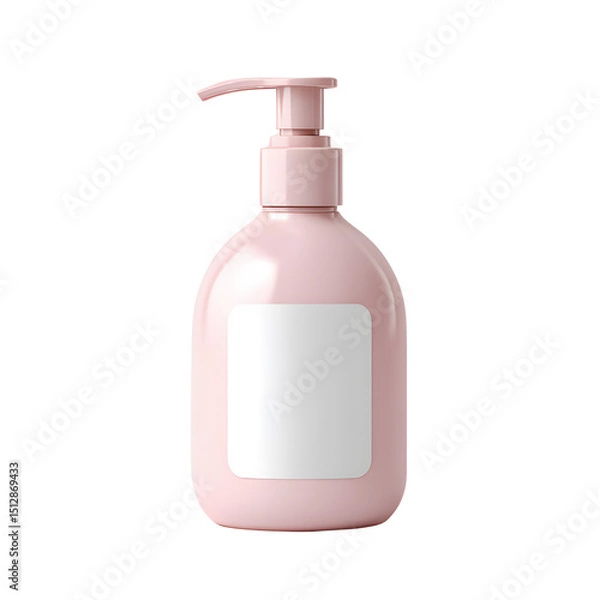 Obraz Elegant Pink Pump Bottle Mockup Perfect for Lotion, Soap, or Shampoo Packaging Design
