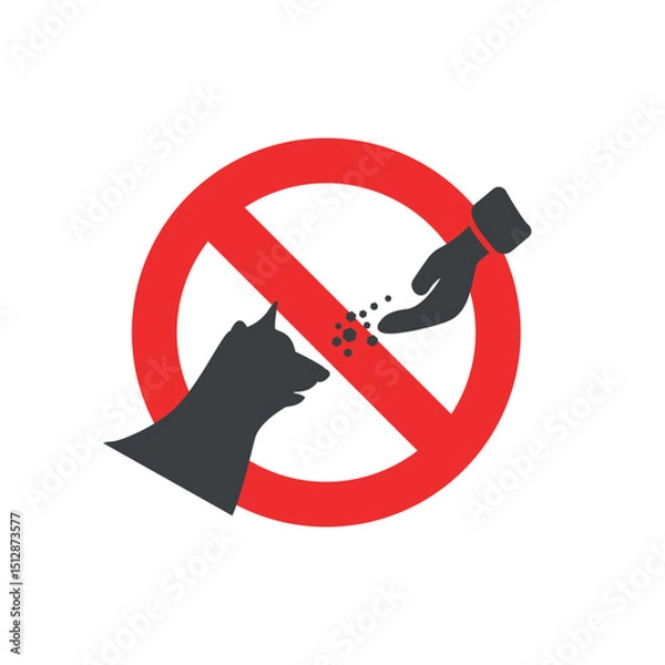 Obraz vector warning prohibited from feeding dogs.