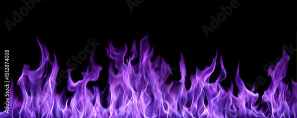 Obraz Purple flame border on black background