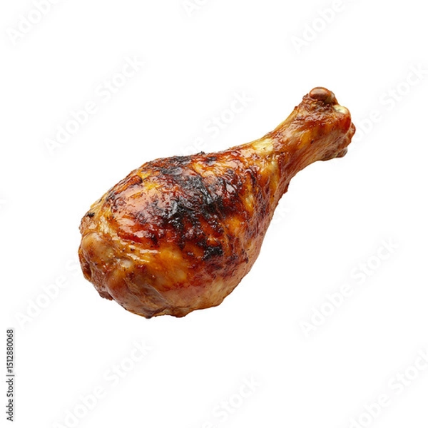 Fototapeta Grilled Chicken Drumstick, Isolated on Transparent Background
