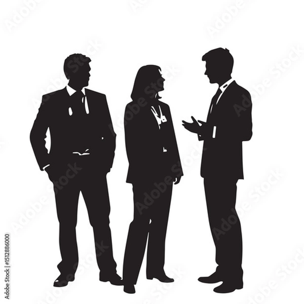 Obraz Business people, set of vector silhouettes and silhouettes of men
