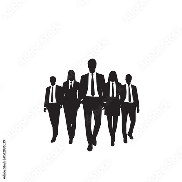 Obraz Business people, set of vector silhouettes and silhouettes of men
