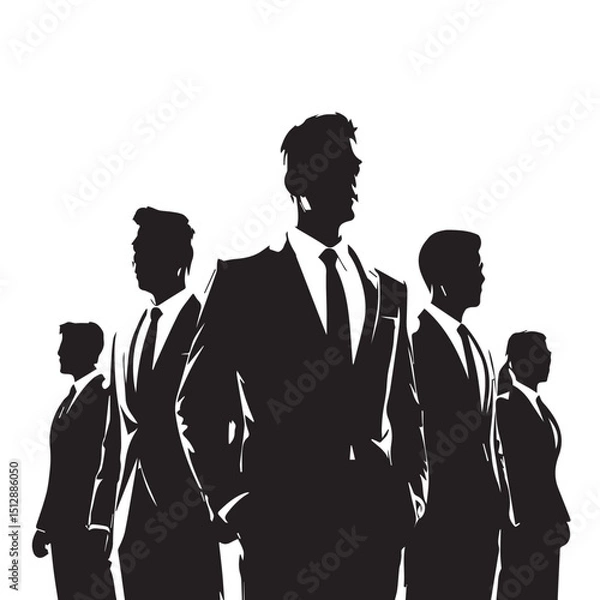 Fototapeta Business people, set of vector silhouettes and silhouettes of men
