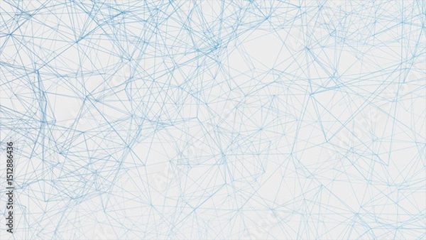 Fototapeta Soft abstract web of thin blue digital lines on white background, light structure for tech or scientific themes