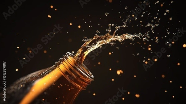 Obraz A soda bottle cap popping off releasing a fizzy burst.