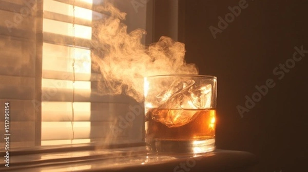 Obraz Cool vapor rising from a cold drink on a hot summer day.