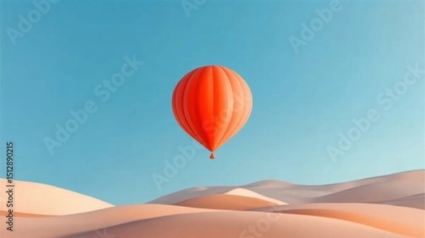 Obraz A bouncy balloon floating gently into the sky with the wind.