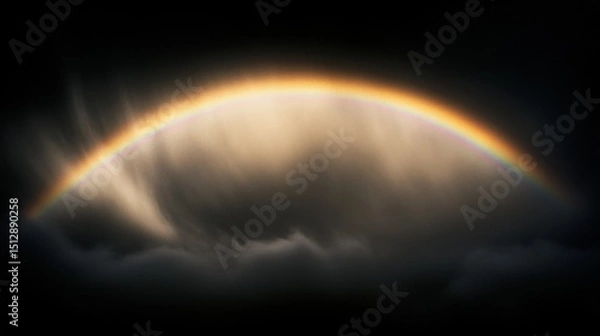 Obraz A vibrant rainbow arcing across the sky after a refreshing rain shower.