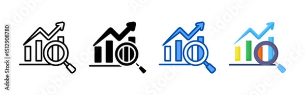 Fototapeta Analytics icon set bundle. Multi style icon collection perfect for websites, apps, and presentations. Simple vector icon collection