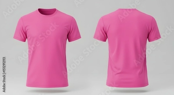 Obraz Pink T-Shirt Mockup - Front and Back View