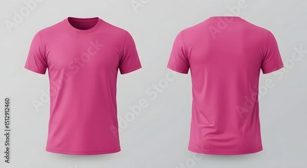 Obraz Pink T-Shirt Mockup: Front and Back View