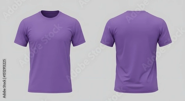 Obraz Purple T-Shirt Mockup: Front and Back View